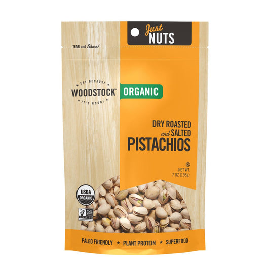 Woodstock Organic Dry Roasted and Salted Pistachios (8 x 7 Oz.)