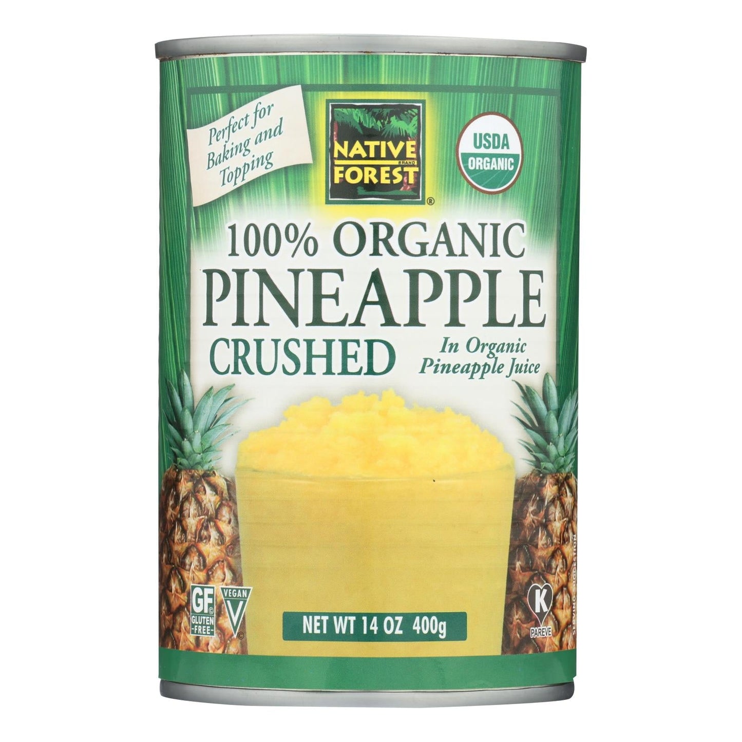 Native Forest Organic Pineapple Crushed, Sweetened, 6 - 14 Oz. Cans