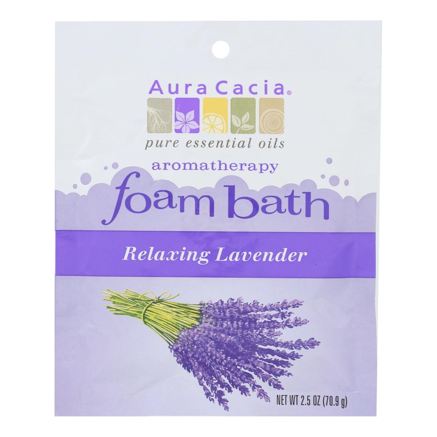Aura Cacia Relaxing Lavender Foam Bath, 2.5 oz, 6-Pack