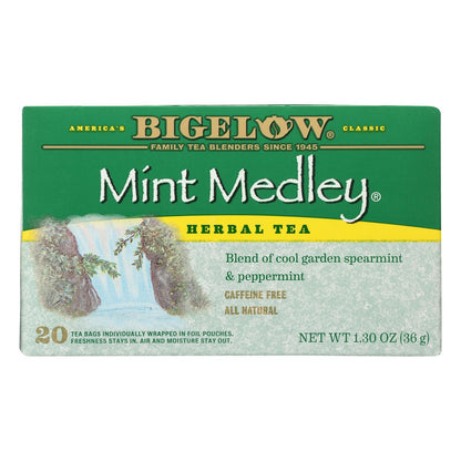 Bigelow Mint Medley Herbal Tea, 20 Bags, Case of 6