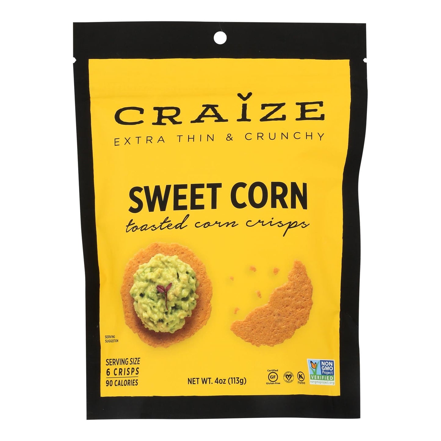 Craize Sweet Toasted Corn Crisps 4 Oz Pack of 6