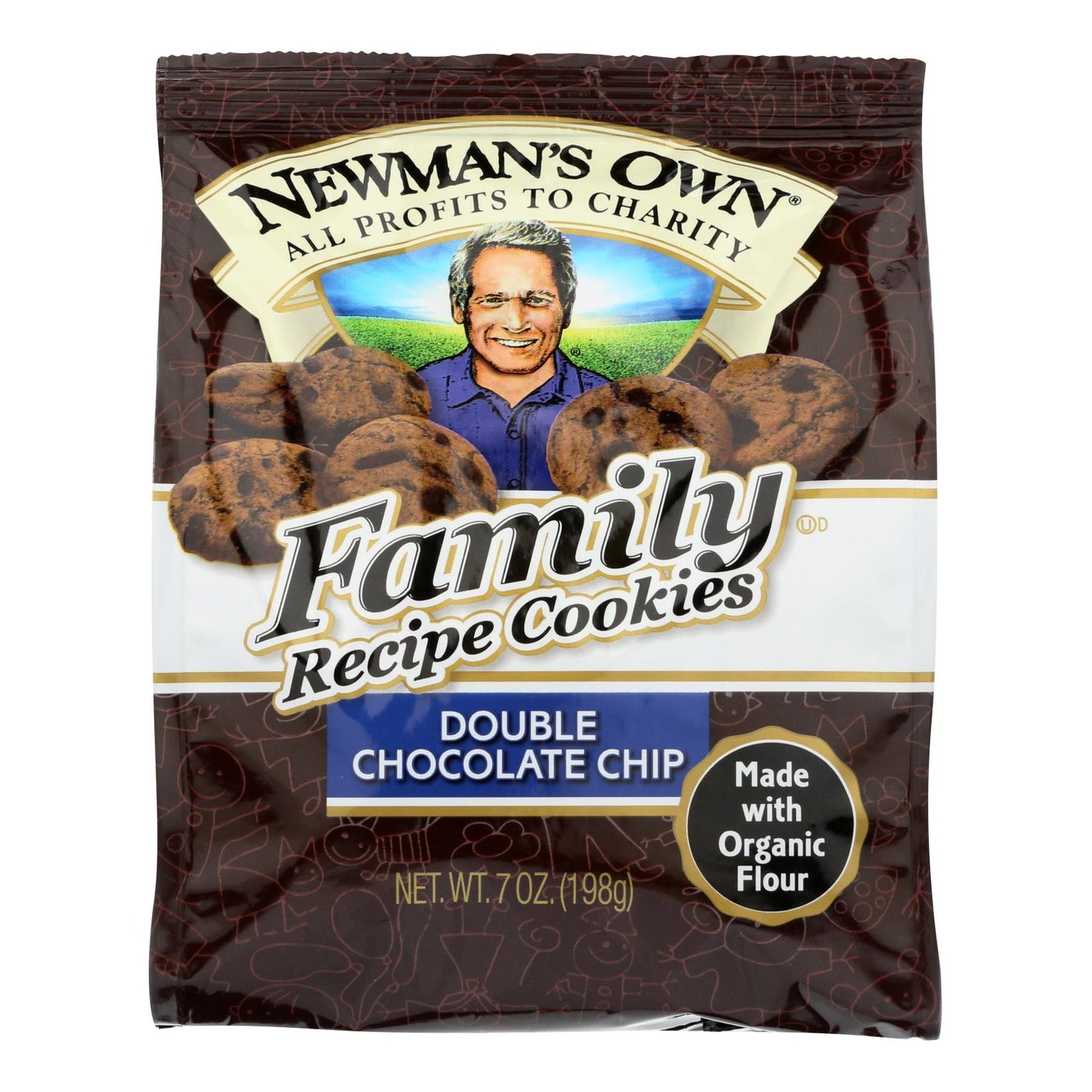 Newman's Own Organics Double Chocolate Chip Cookies, Case of 6, 7 Oz – USDA Certified Organic Cookies