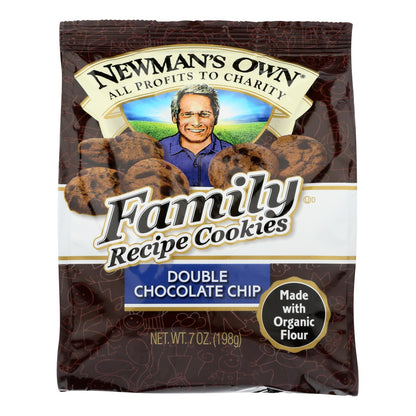 Newman's Own Organics Double Chocolate Chip Cookies, Case of 6, 7 Oz – USDA Certified Organic Cookies