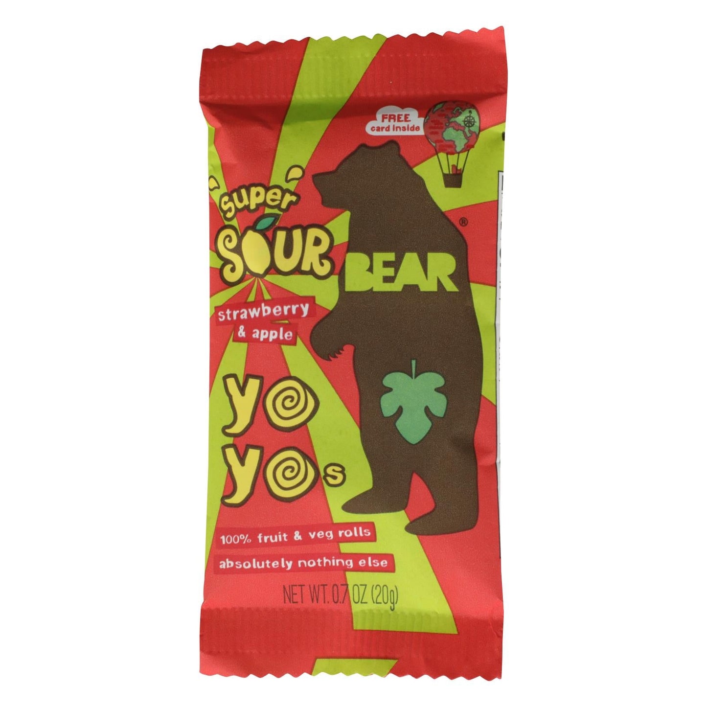 Bear Real Fruit Yoyo Straw Apple, 6-Pack, 3.5 Oz. Each