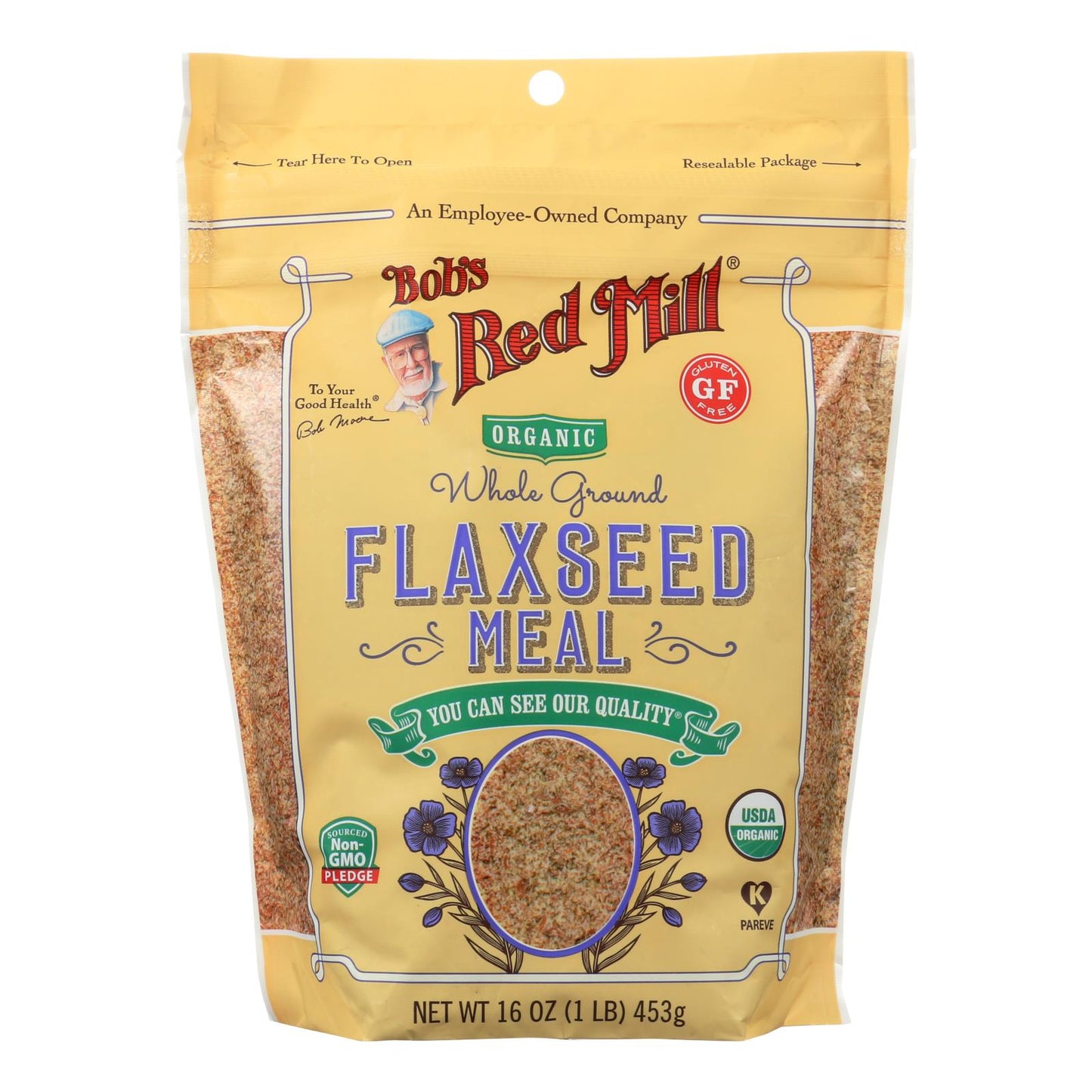 Bob's Red Mill Organic Flaxseed Meal Brown (Pack of 4 - 16 Oz.)