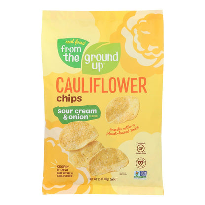 From The Ground Up Sour Cream & Onion Cauliflower Chips, 3.5 oz, Pack of 12