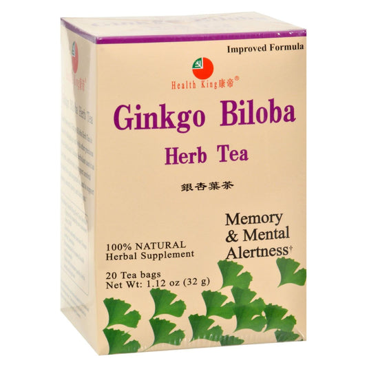 Health King Ginkgo Biloba Tea, Herbal - 20 Tea Bags