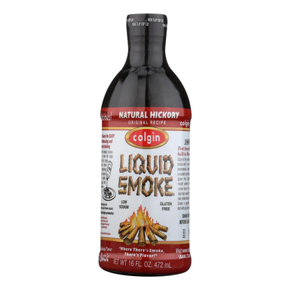 Colgin Liquid Smoke Hickory, Natural Smoky Flavor for Grilling & Roasting, Case of 6, 16 Fl Oz Bottles