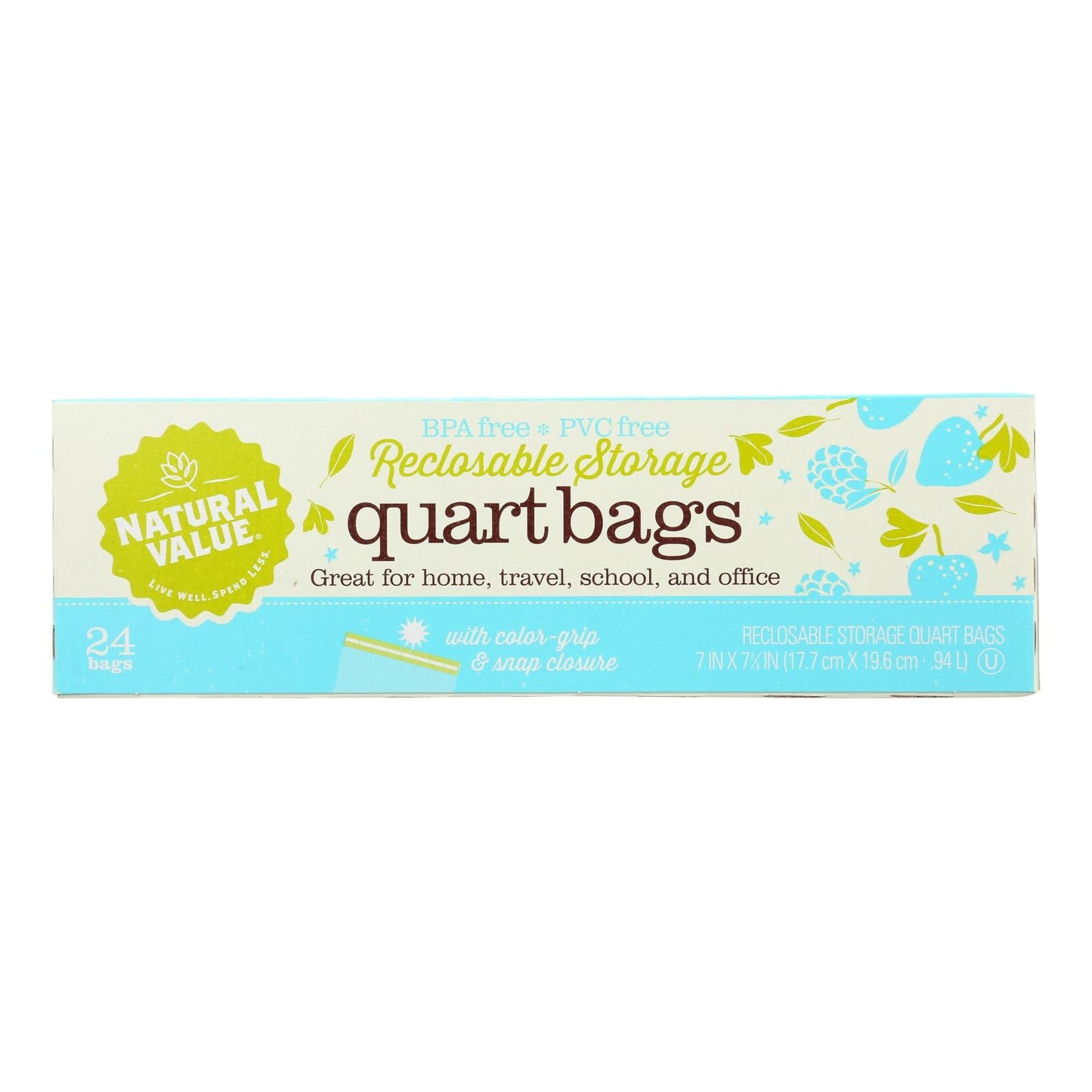 Natural Value Reclosable Storage Bags (24 ct)