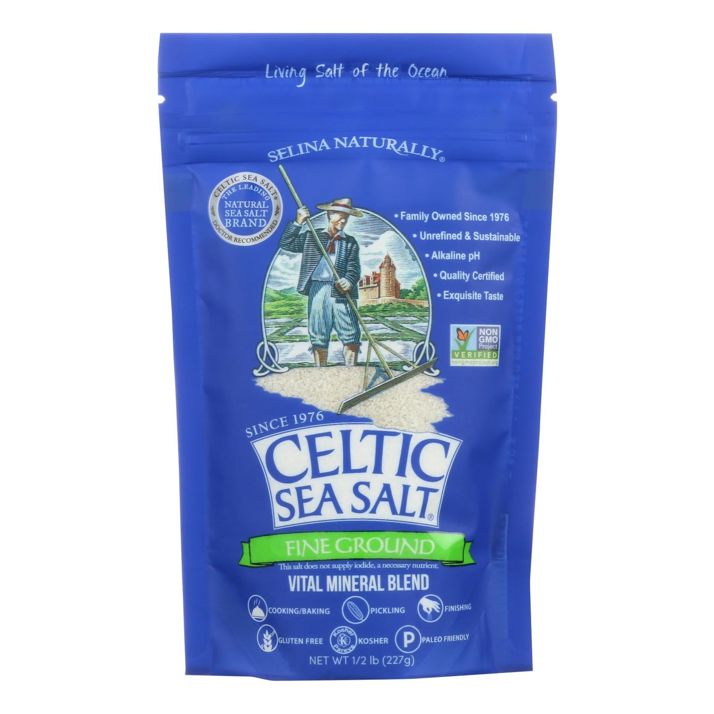 Bulk Pack of 6, Celtic Sea Salt Fine Ground (2 lb.)