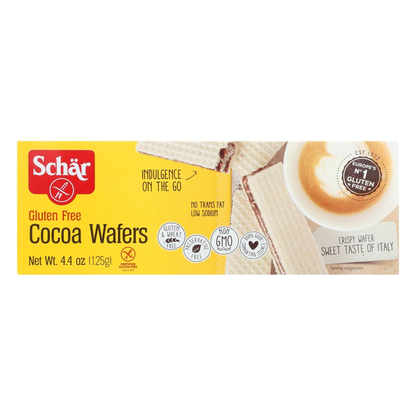 Schar Cocoa Wafers, Gluten-Free, 12 Wafers (4.4 Oz.)