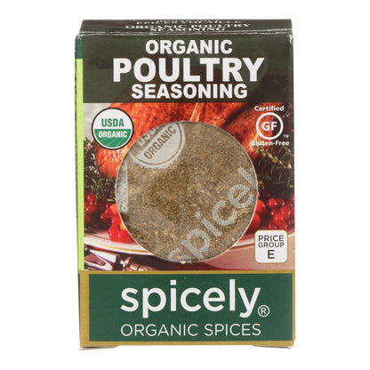 Spicely Organics Poultry Seasoning - Certified Organic, Aromatic Blend (Pack of 6 - 0.35 Oz.)