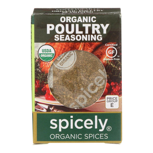 Spicely Organics Poultry Seasoning - Certified Organic, Aromatic Blend (Pack of 6 - 0.35 Oz.)