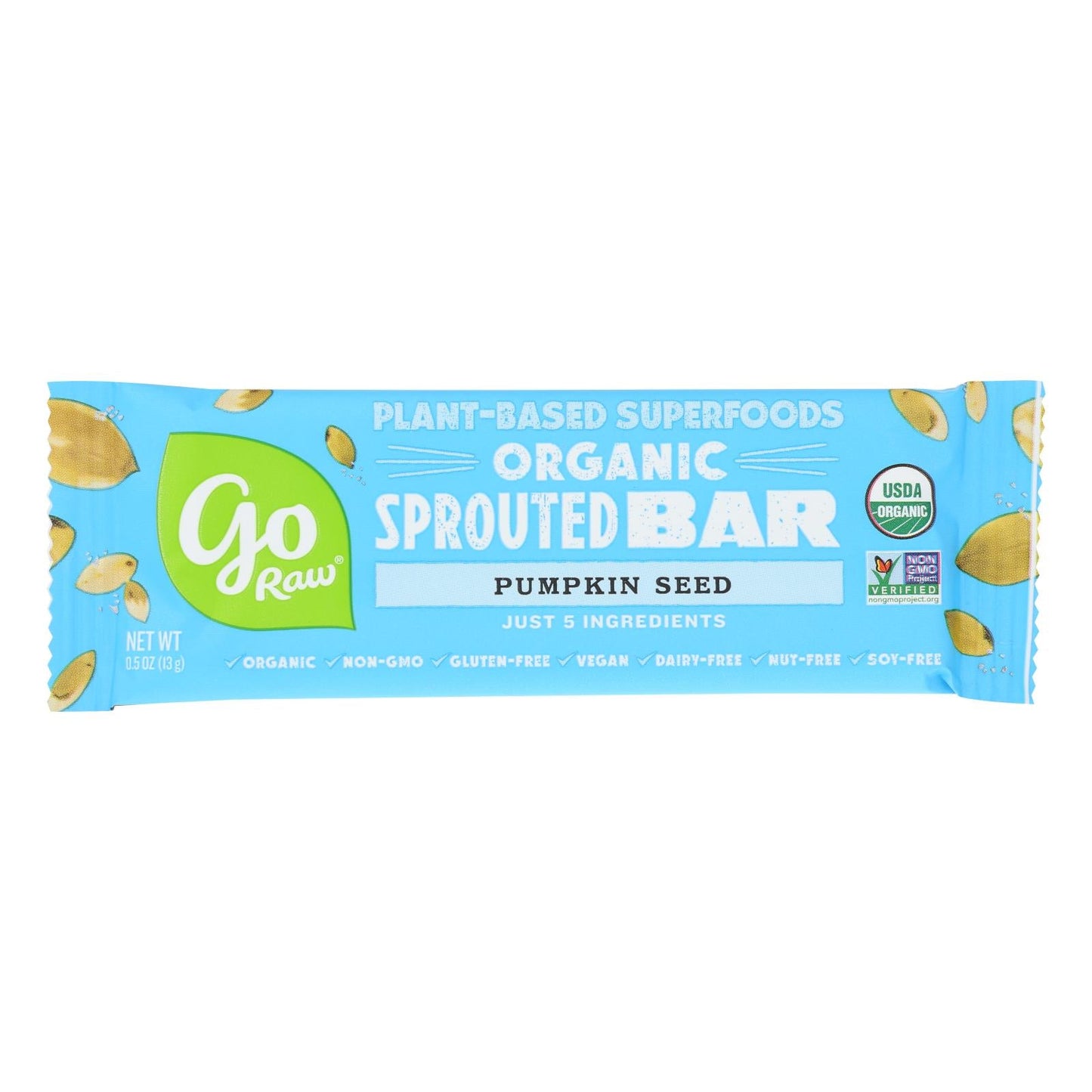 Go Raw Organic Sprouted Pumpkin Seed Bar (Pack of 10 - 0.49 Oz.)