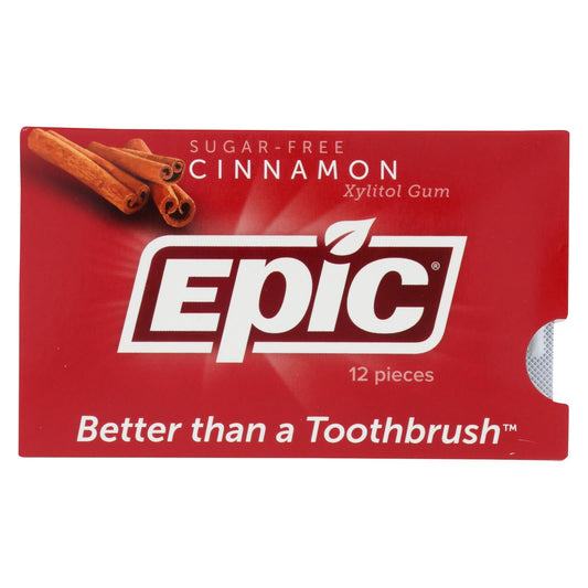 Epic Dental Xylitol Gum, Cinnamon Blast, 12 Pack