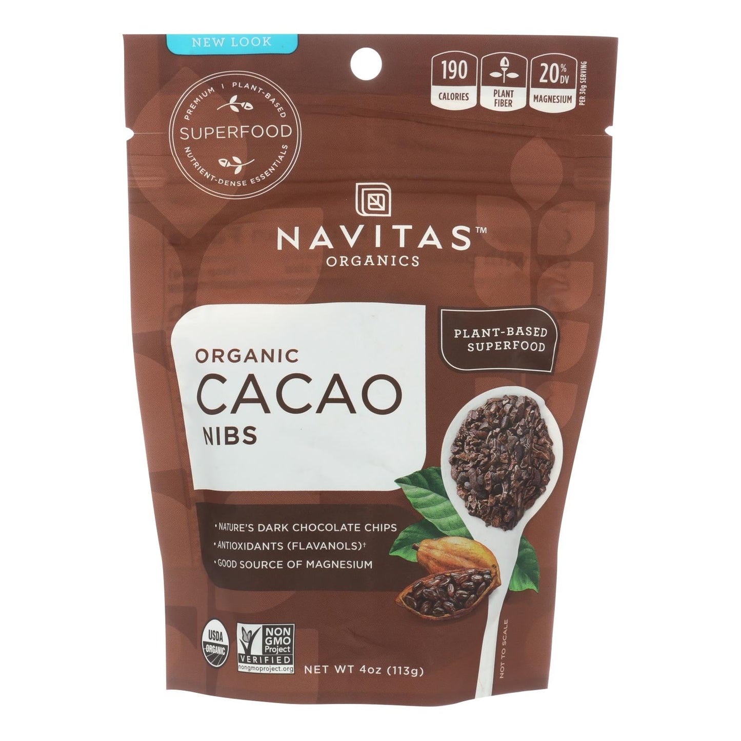 Navitas Organics Organic Raw Cacao Nibs, 4 oz, Case of 12