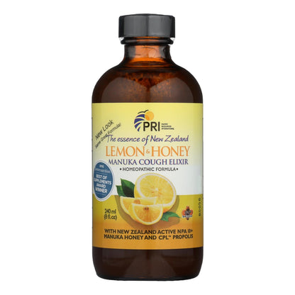 Pacific Resources International Manuka Lemon and Honey Cough Elixir, 8 Fl. Oz.