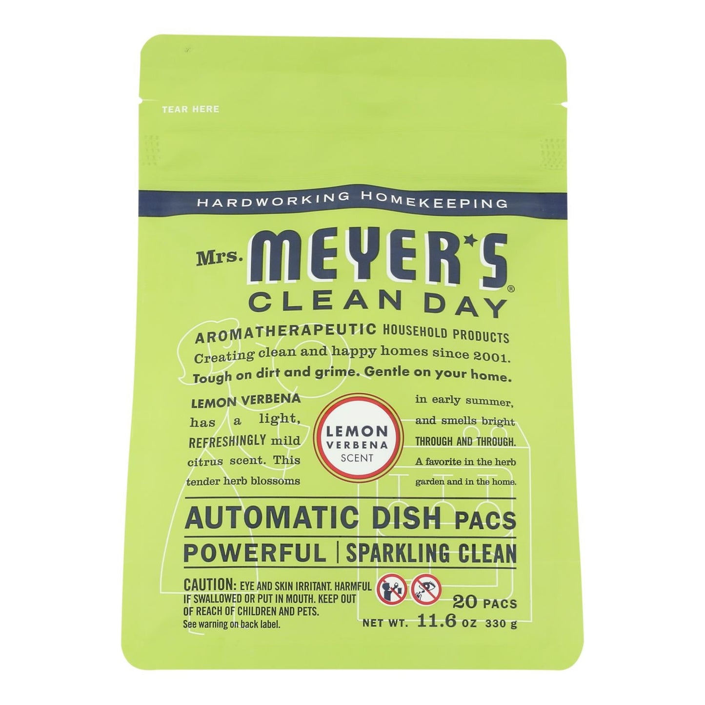 Mrs. Meyer's Clean Day Lemon Verbena Dishwashing Tablets (Pack of 6)