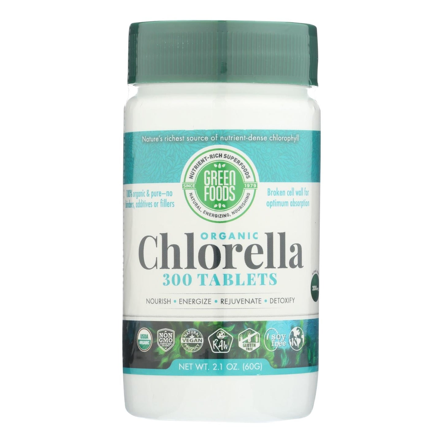 Organic Green Foods Chlorella 200mg Tablets (300-Count)