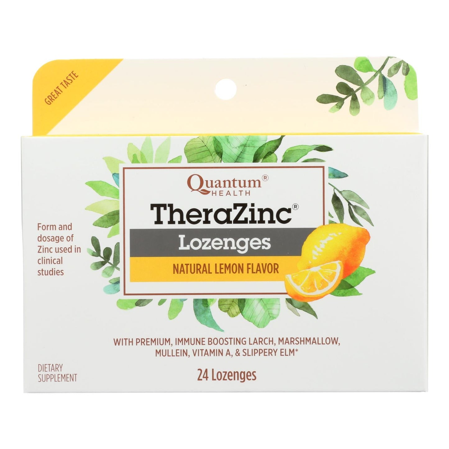 Quantum Therazinc Cold Season Plus Lozenges, Lemon, 14 Mg, 24 Ct