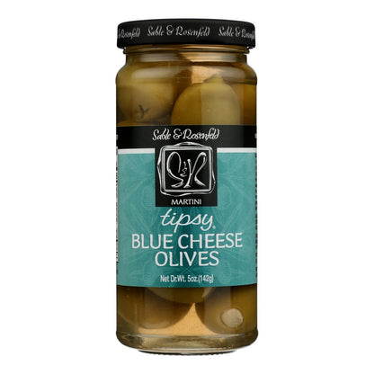 Sable and Rosenfeld Tipsy Blue Cheese Stuffed Olives, Pack of 6 - 5 Oz. Each