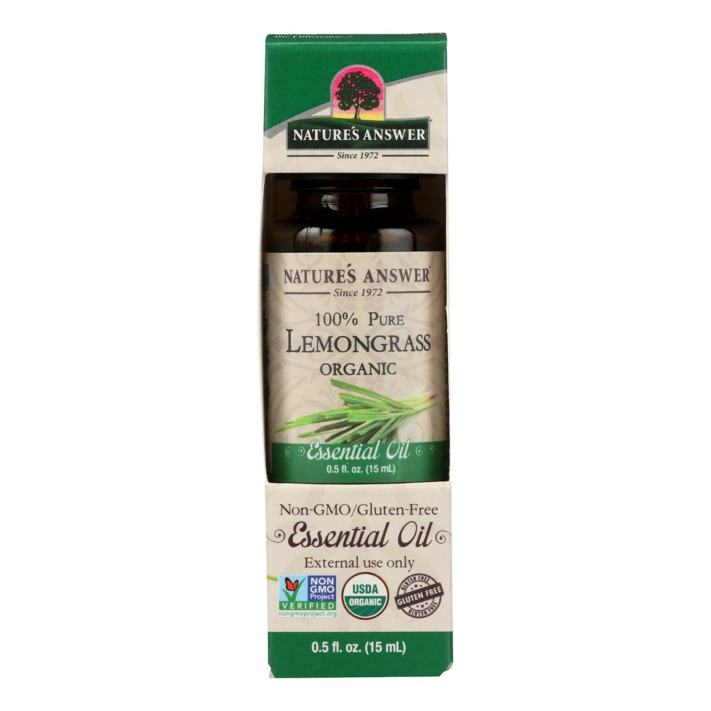 Nature's Answer Organic Lemongrass Essential Oil, 0.5 Oz.