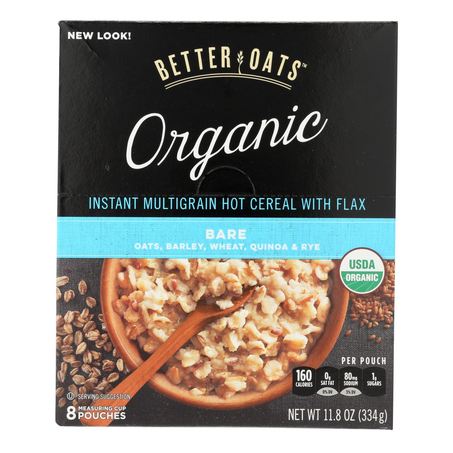 Better Oats Organic Multigrain Instant Hot Cereal - Bare, 6-Pack (11.8 oz. Each)