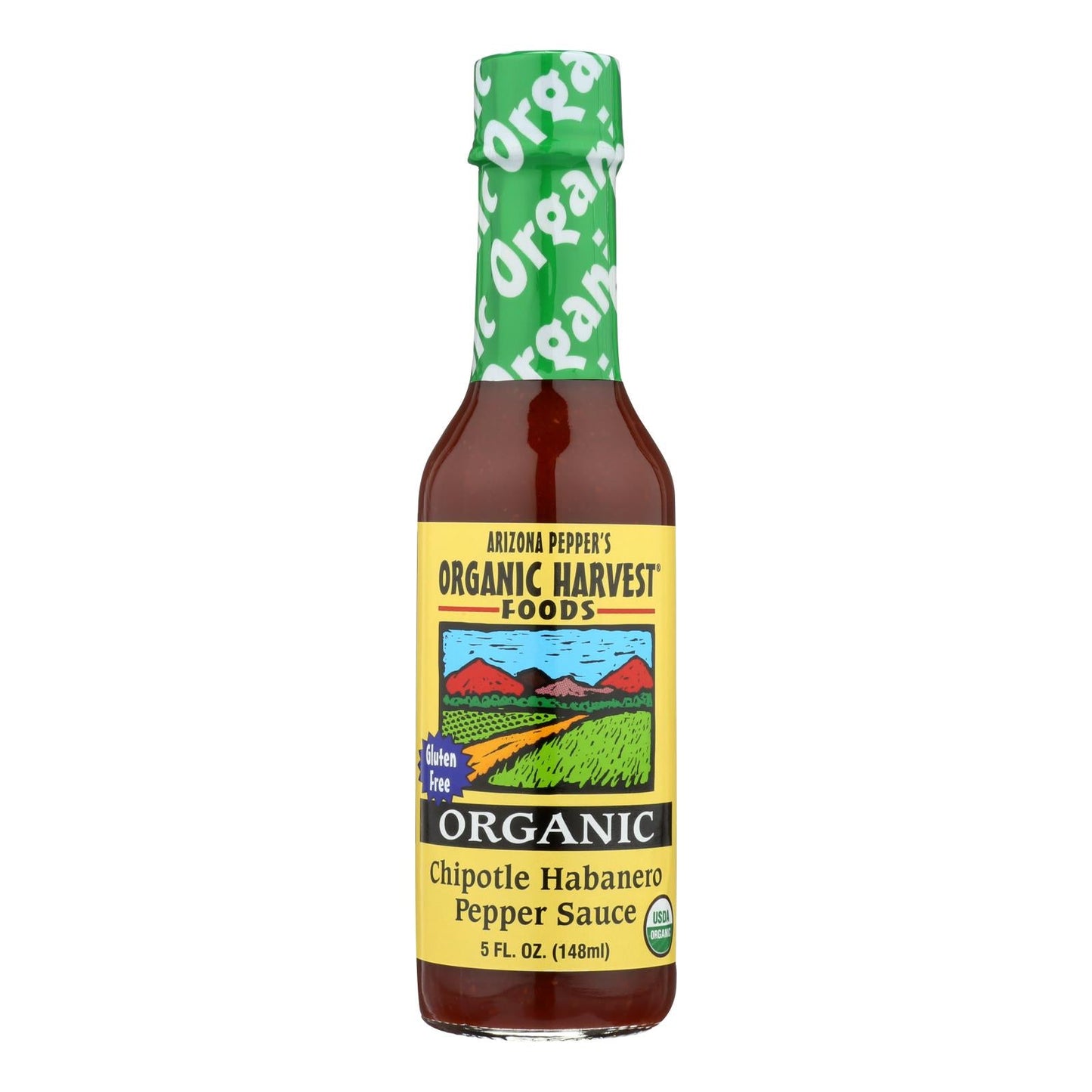 Organic Harvest Chipotle Habanero Pepper Sauce (Pack of 12 - 5 Oz.)