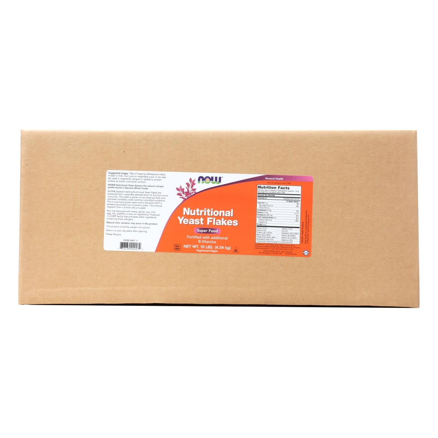 Now Foods Yeast Flakes Nutritional, 1 lb (Pack of 10)