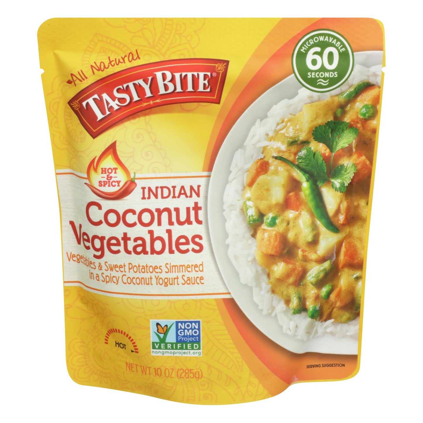 Tasty Bite Hot & Spicy Coconut Vegetables Indian Entree, 6 Pack (10 Oz. Each)