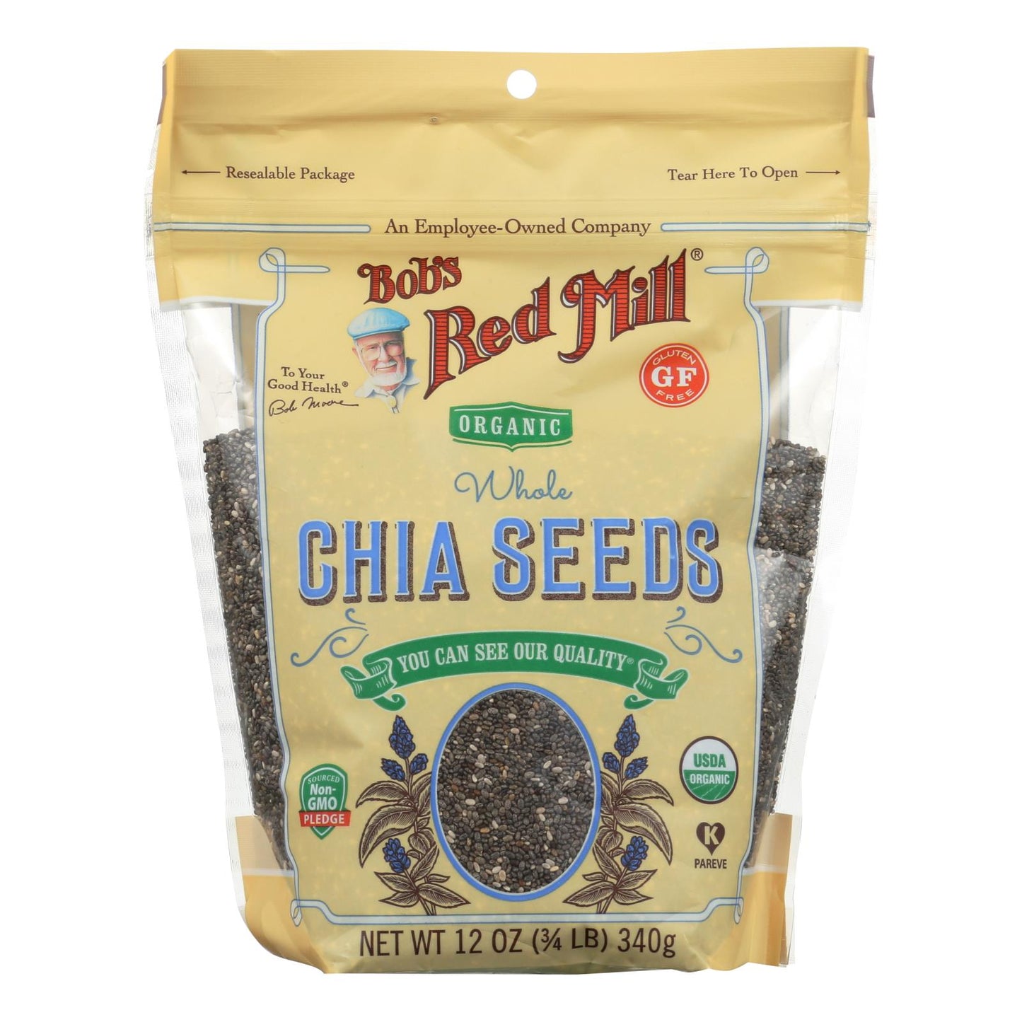 Bob's Red Mill Chia Seeds, Rich in Omega-3 Fatty Acids, 12 Oz Pack (5-Pack)