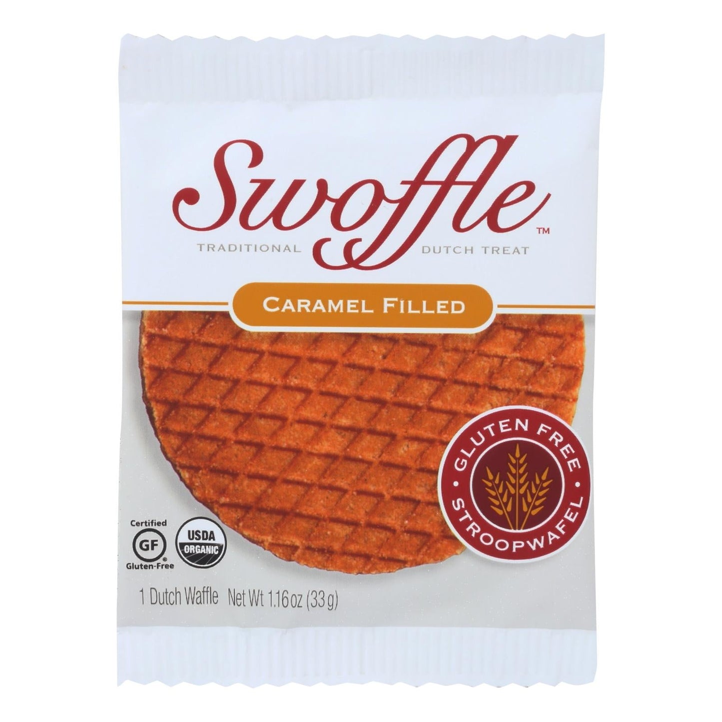 Swoffle Original Caramel Dutch Waffles (Pack of 16) - 1.16 oz. Each
