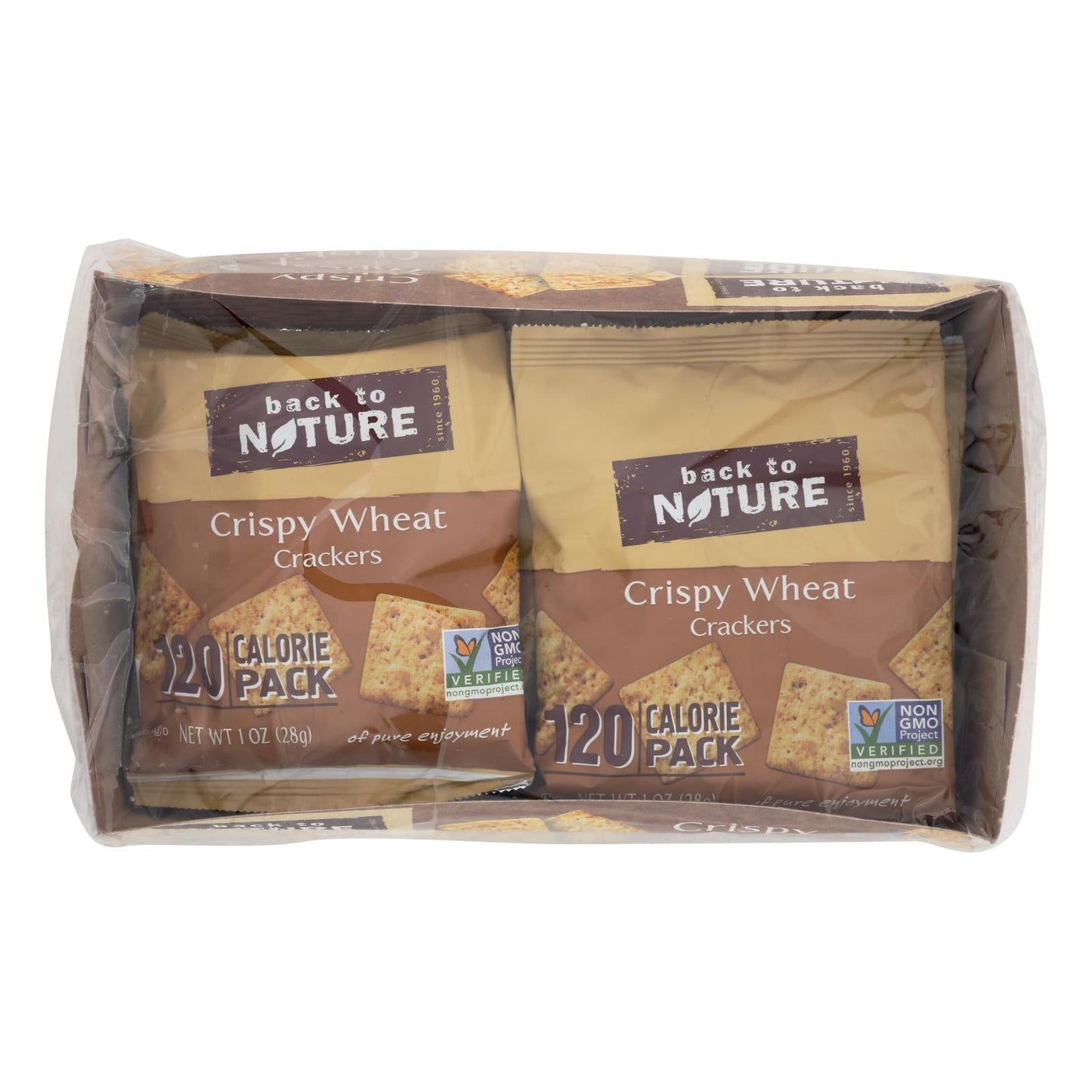Back To Nature Crispy Wheat Crackers with Safflower Oil & Sea Salt, 4 - 1 Oz. Individual Packs