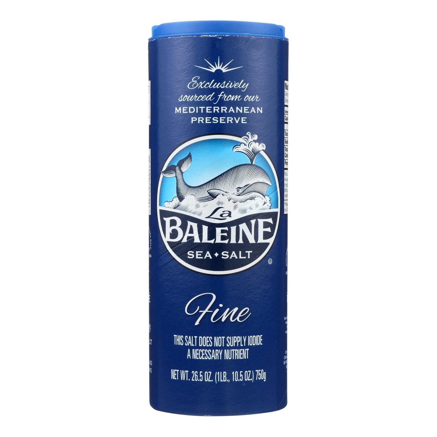 La Baleine Fine Sea Salt, 26.5 Oz, Case of 12