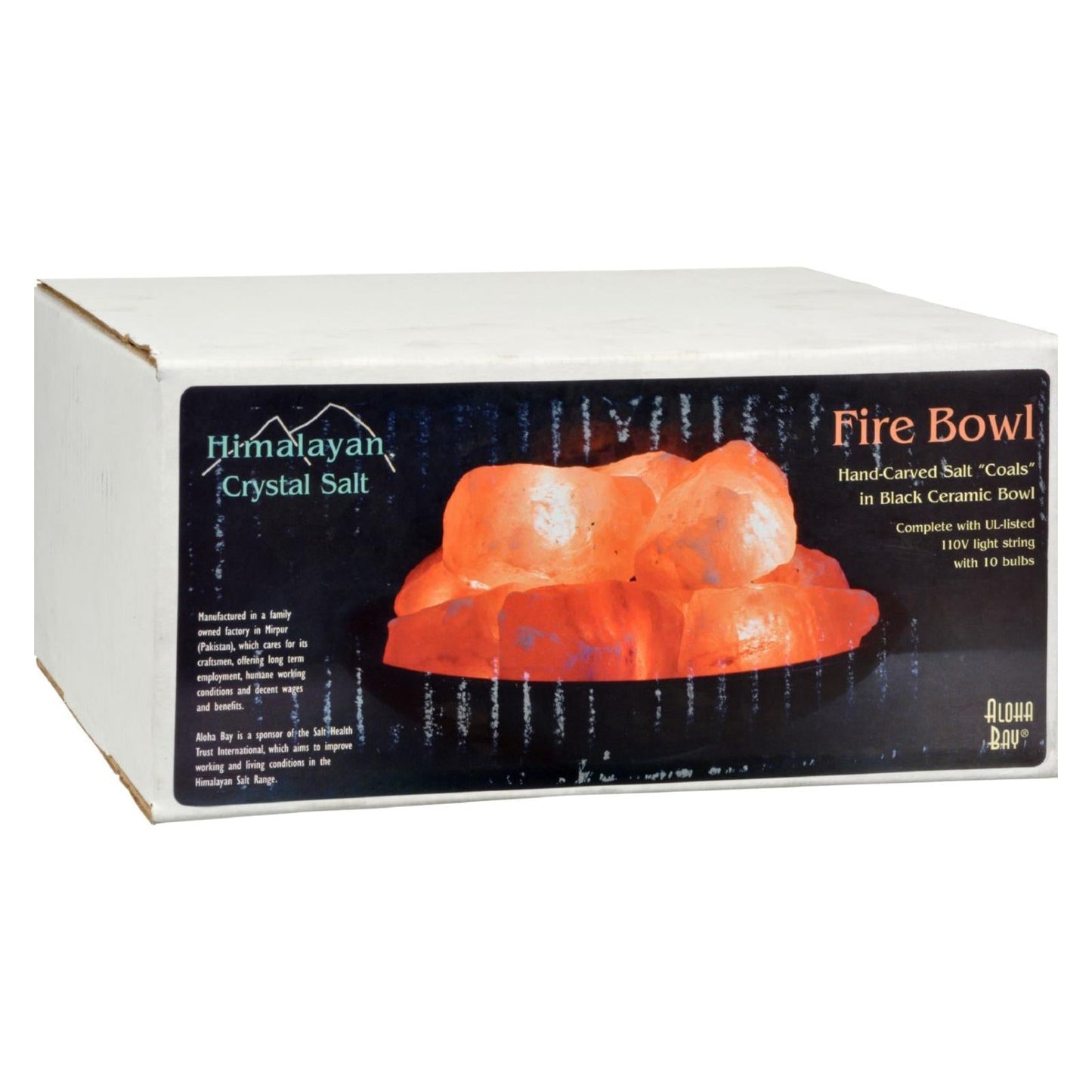 Aloha Bay Himalayan Salt Fire Bowl with Lava Stones, 1 Case.