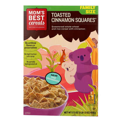 Mom's Best Naturals Toasted Cinnamon Squares, 17.5 Oz (Pack of 14)