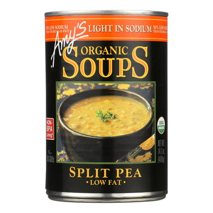 Amy's Organic Low Sodium Split Pea Soup, 14.1 oz, Pack of 12