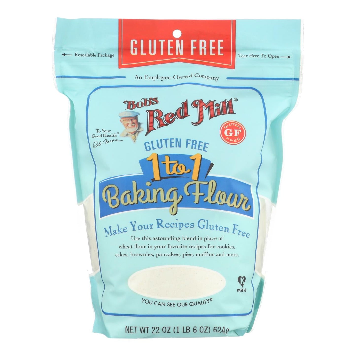 Bob's Red Mill Gluten-Free 1-to-1 Baking Flour, Pack of 4, 22 oz.