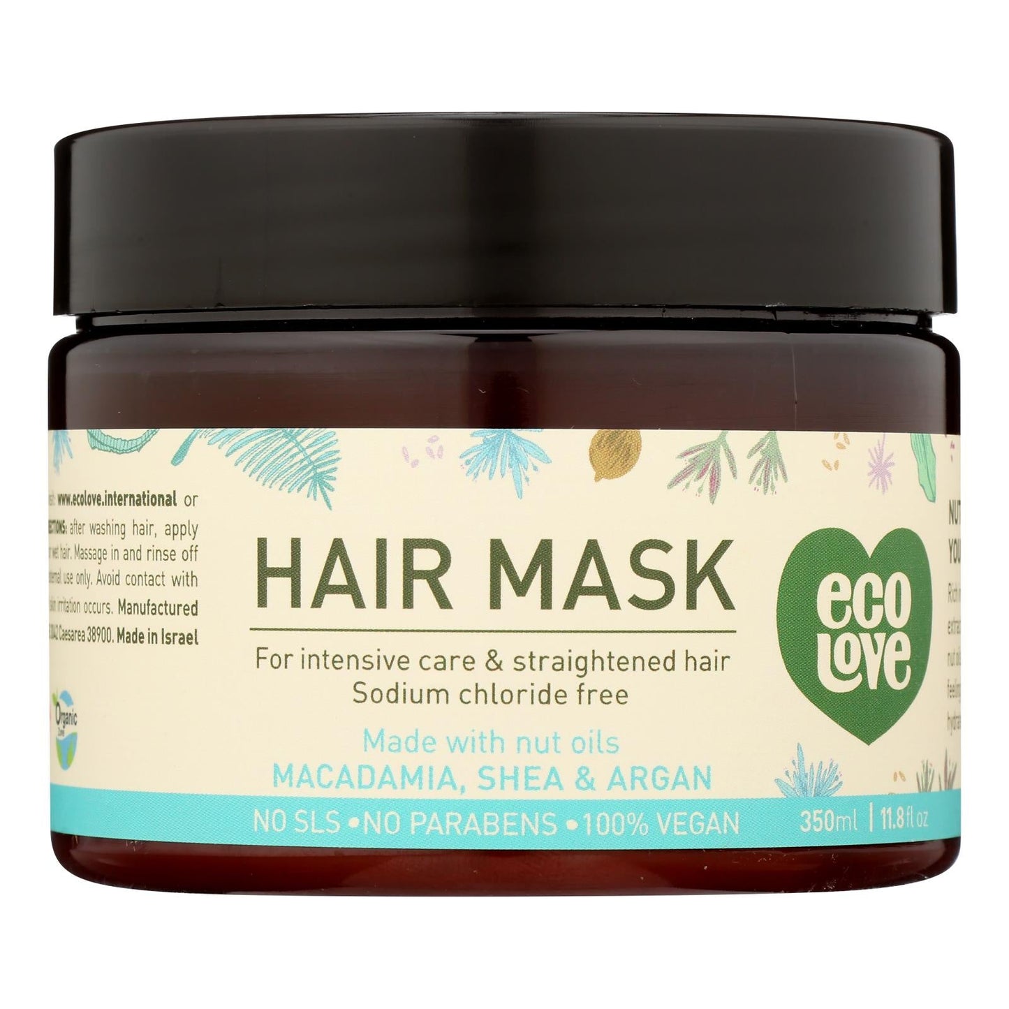 Ecolove Hair Mask, Nutrient-Infused Strengthening Treatment, 11.8 Oz.