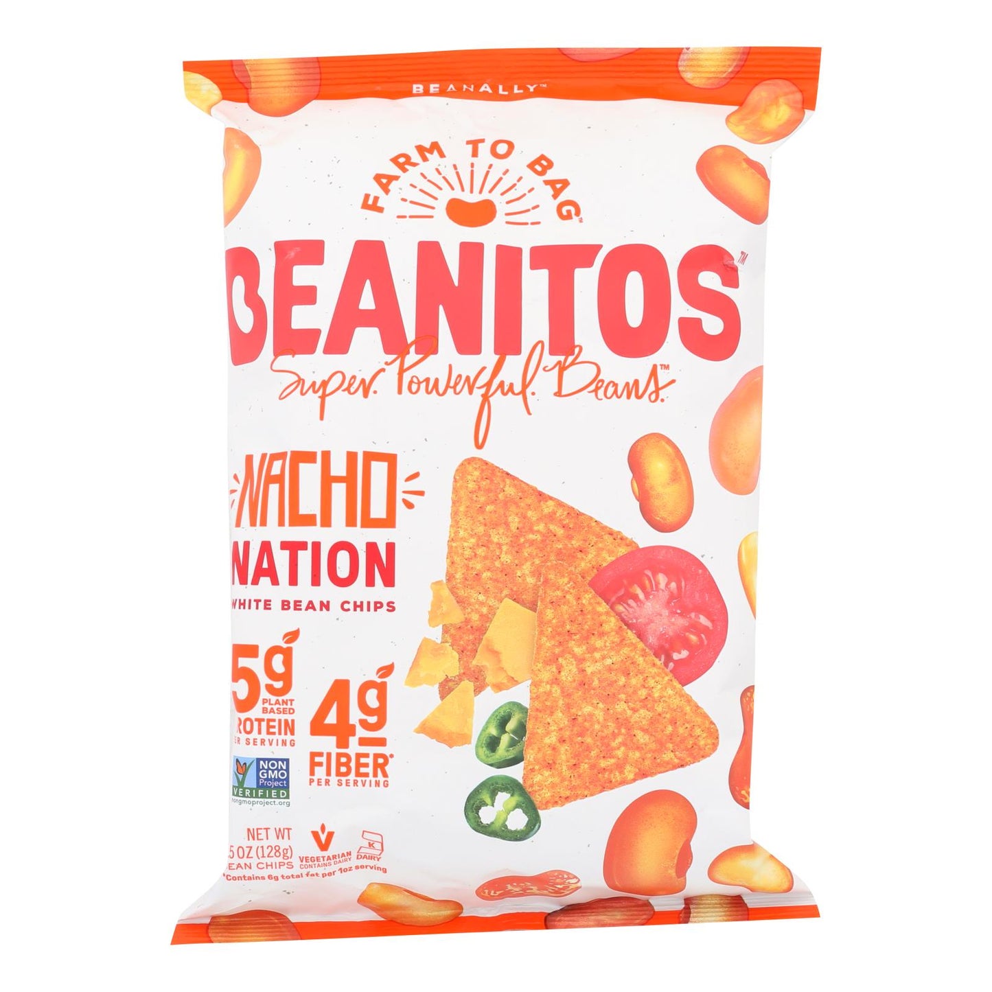 Beanitos White Bean Chips Nacho Nation, 4.5 Oz. Pack of 6