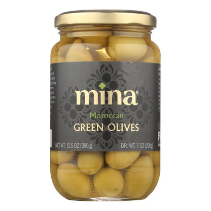 Mina Green Olives, Pack of 6, 12.5 Oz. Jars