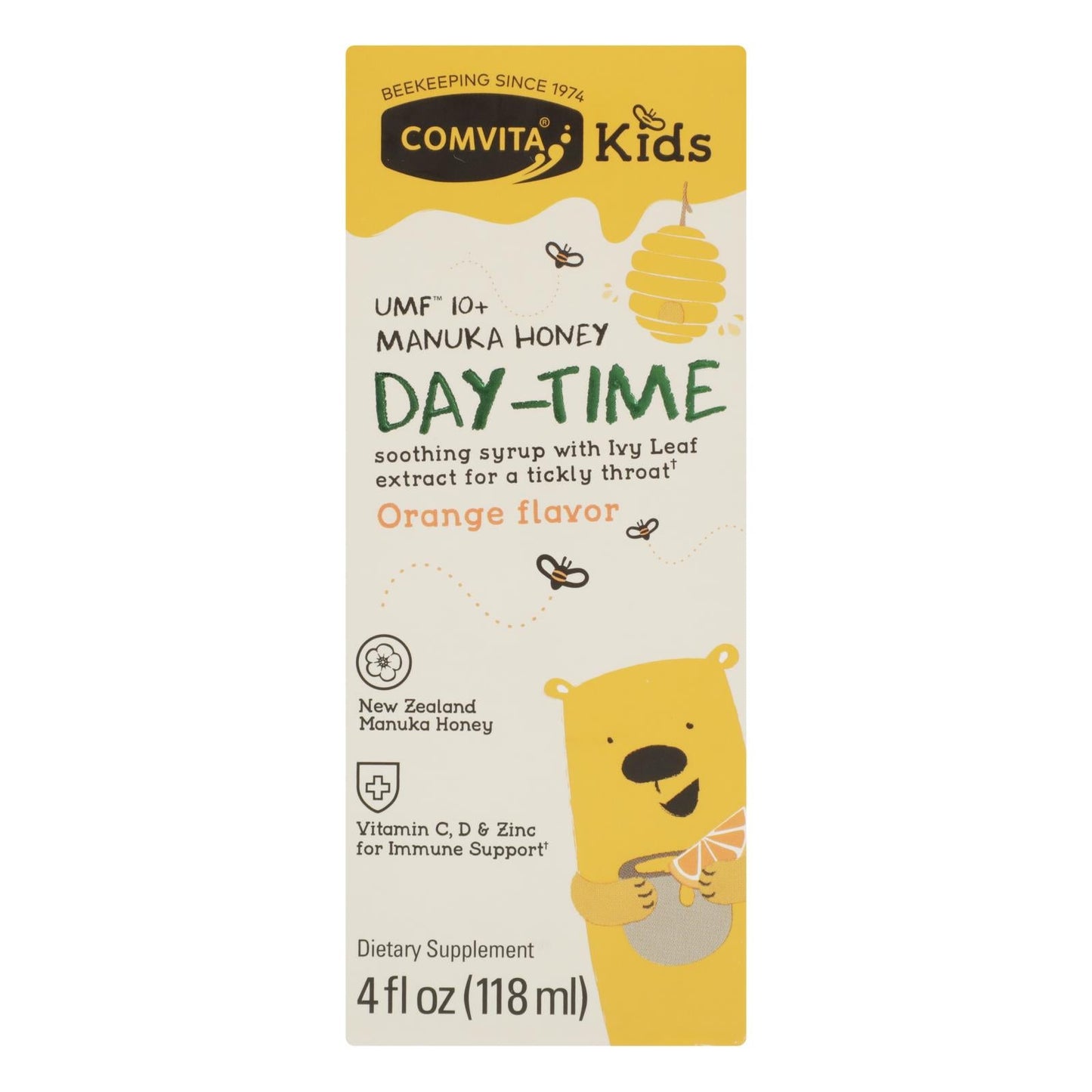 Comvita Kid's Syrup Daytime Orange Manuka Honey - 4 Fl. Oz.