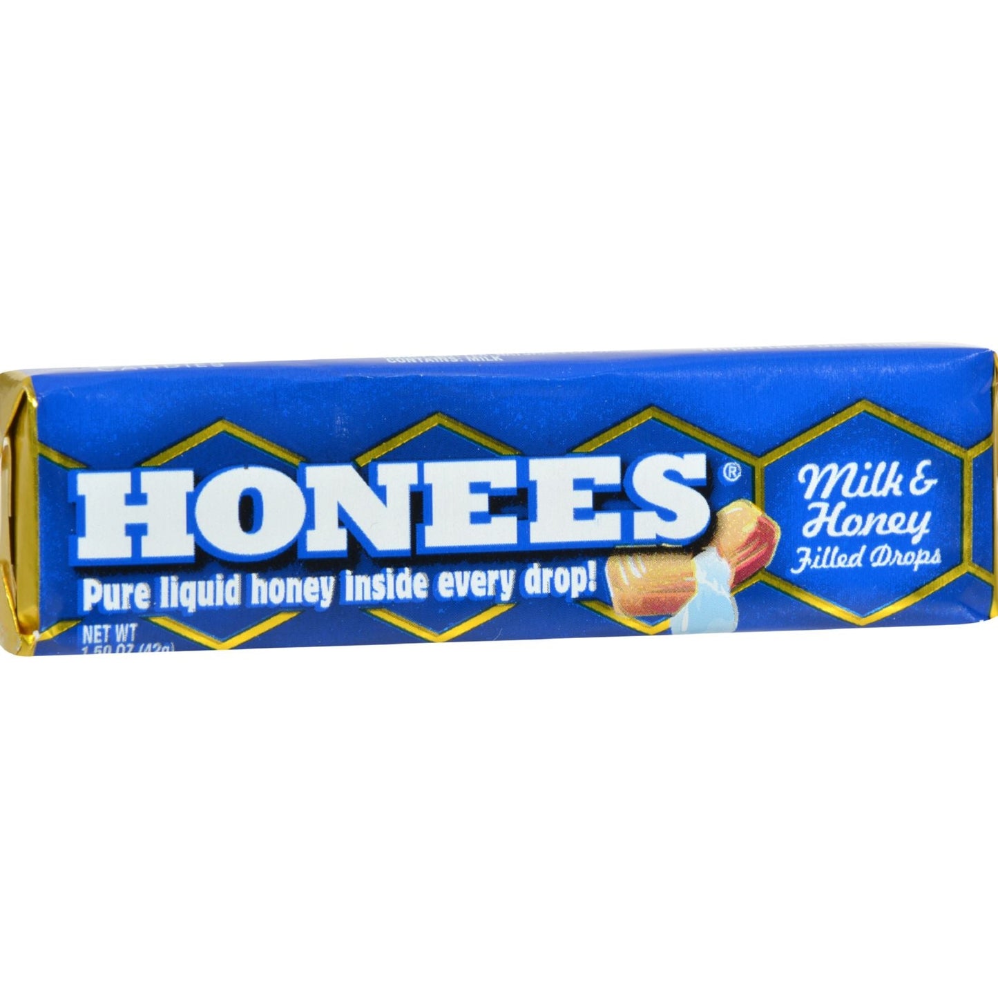Honees Milk and Honey Filled Bite-Sized Soft Caramel Drops, Pack of 24, 1.5 Oz.