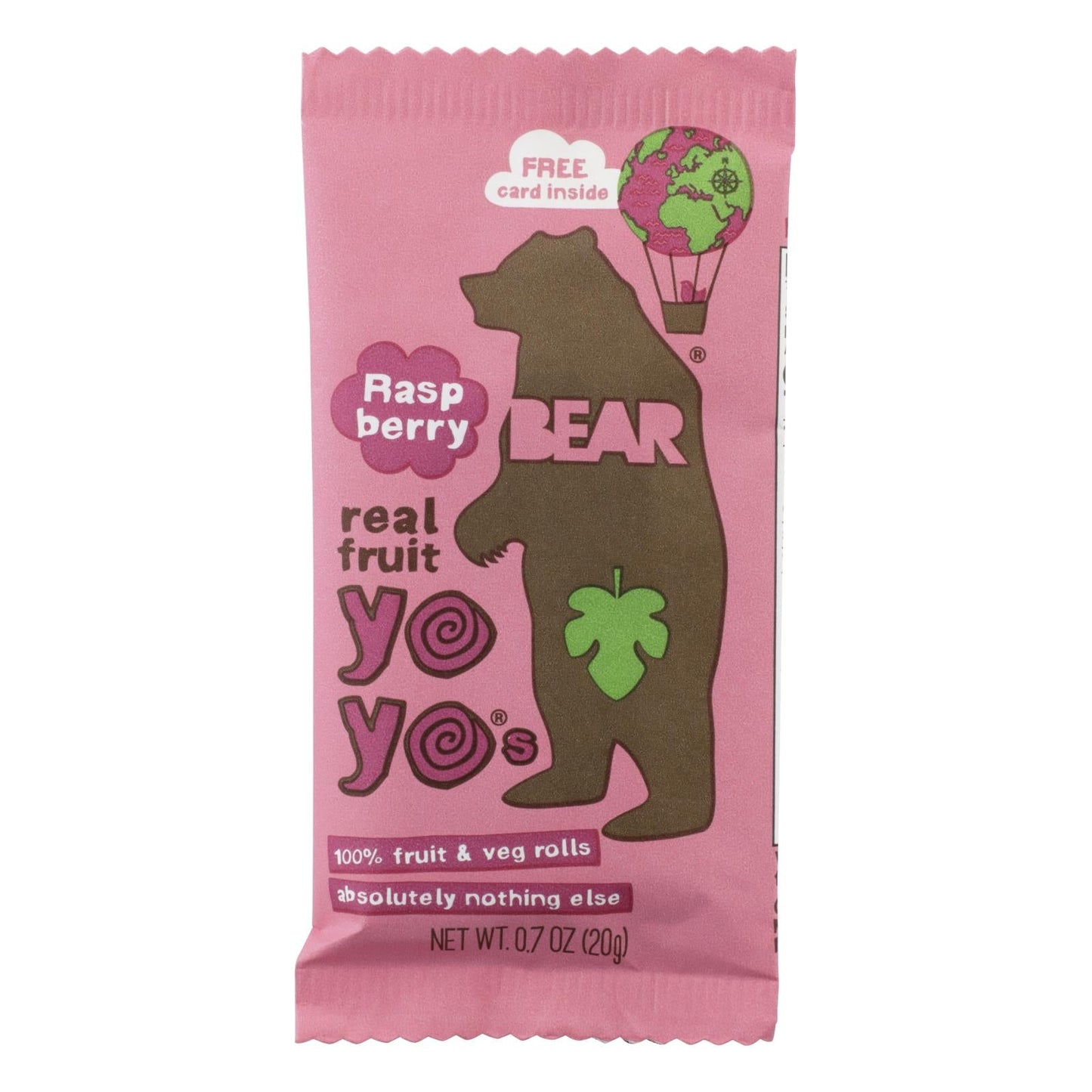 Bear Real Fruit Yoyo Snacks for Kids - Raspberry Goodness (Pack of 6 - 3.5 Oz.)