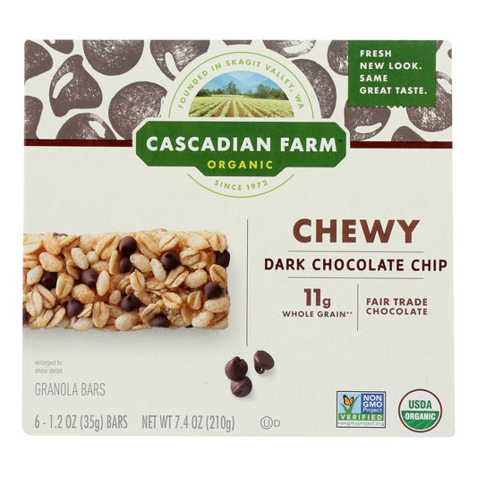 Cascadian Farm Organic Chewy Chocolate Chip Granola Bars - 12 Pack, 7.4 Oz Each