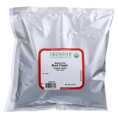 Frontier Herb Organic Black Pepper, Medium Grind | 1lb