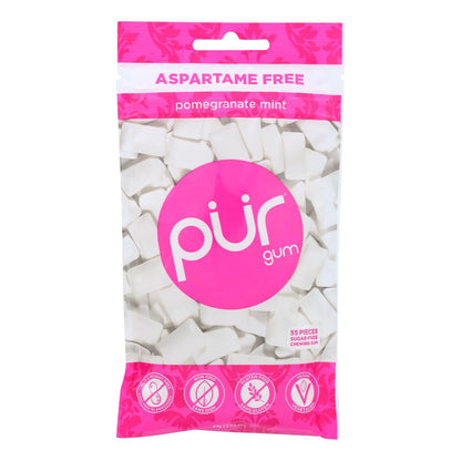 PUR Gum Pomegranate Mint, Sugar-Free, 2.72 oz, Pack of 12