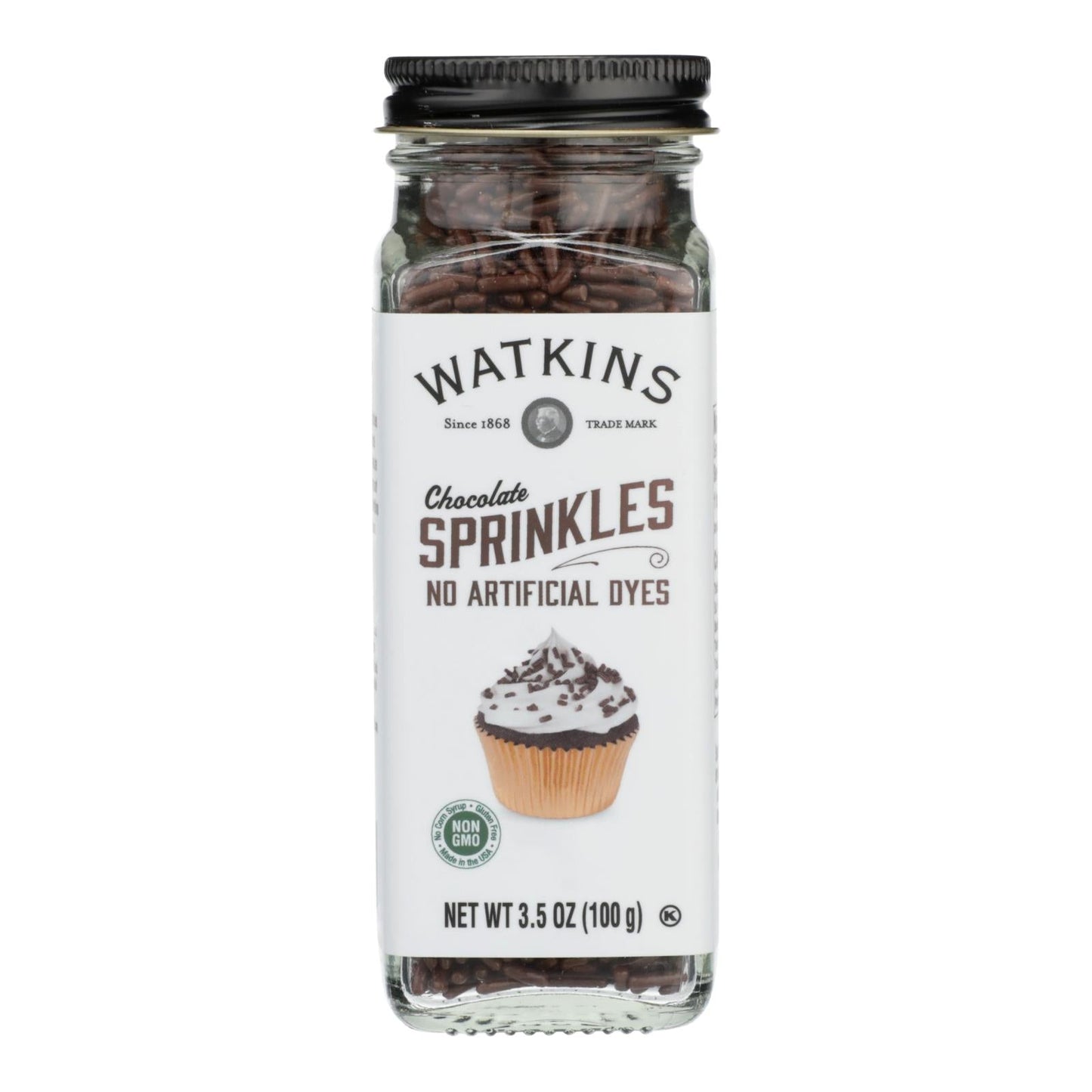 Watkins Decorating Sprinkle, Chocolate, 3.5 oz, Pack of 3