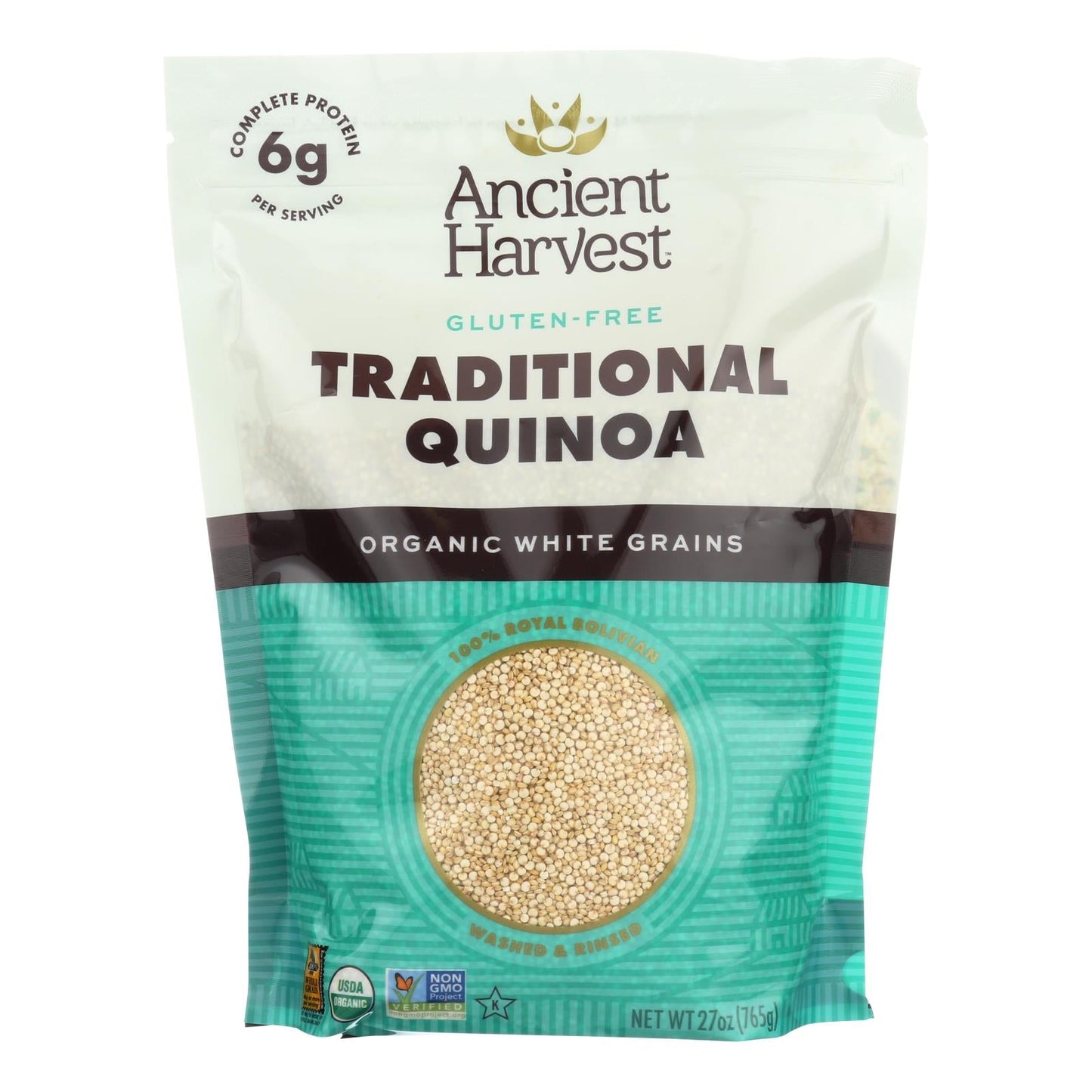Ancient Harvest Organic Traditional White Quinoa Pack of Six 27oz Bags