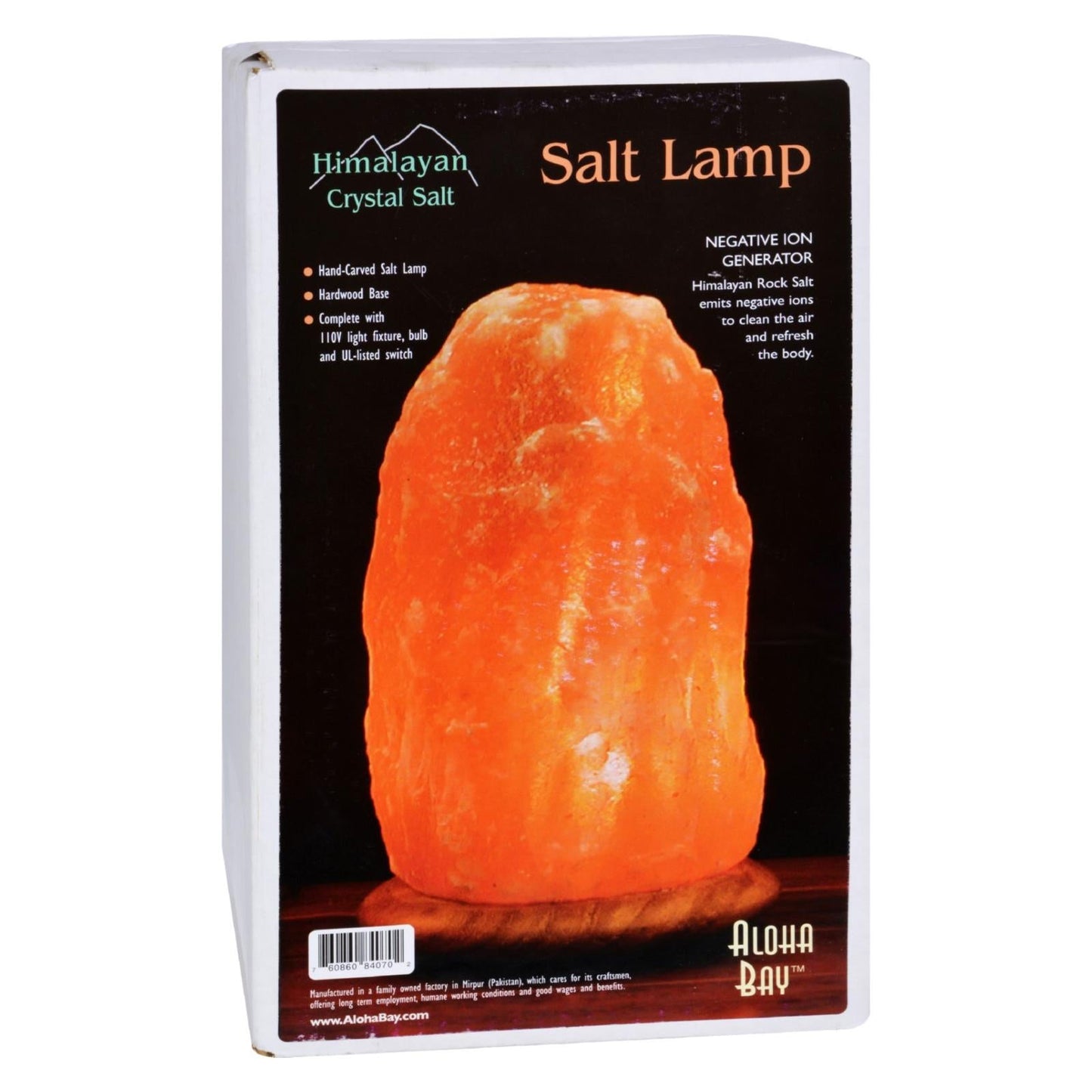 Himalayan Salt Lamp 10-Inch Wooden Base